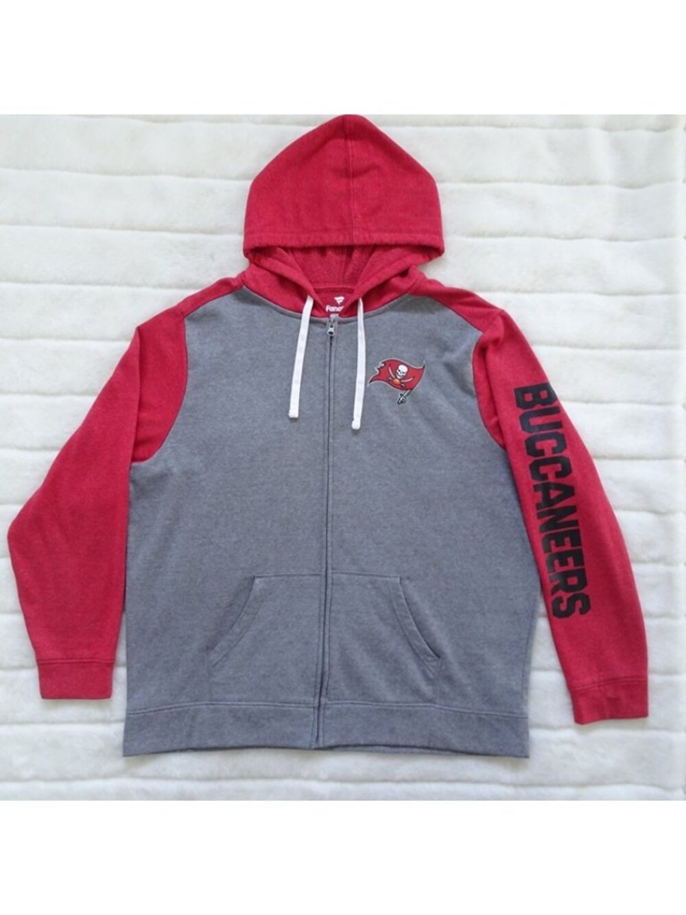 Fanatics Men's Hoodie Sweatshirt Tampa Bay Buccaneers 2XL Gray Red